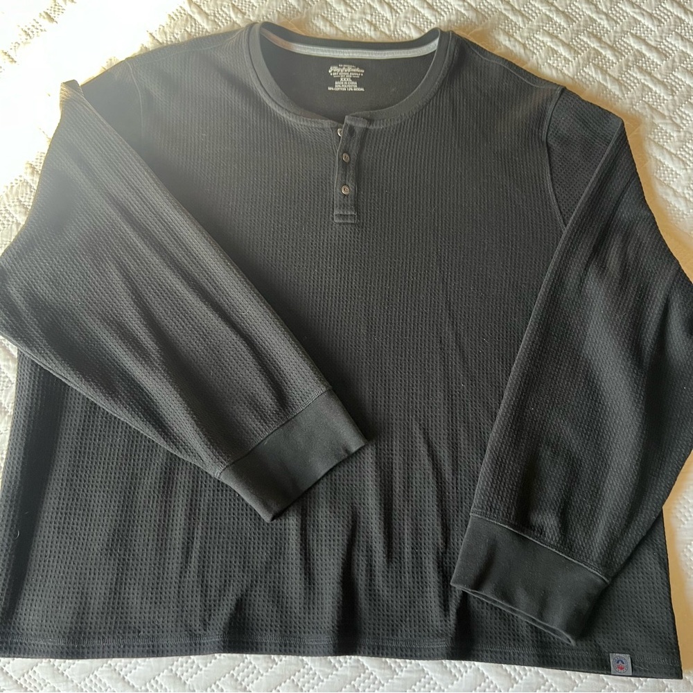 Flag & Anthem Men's Black Long Sleeve Henley